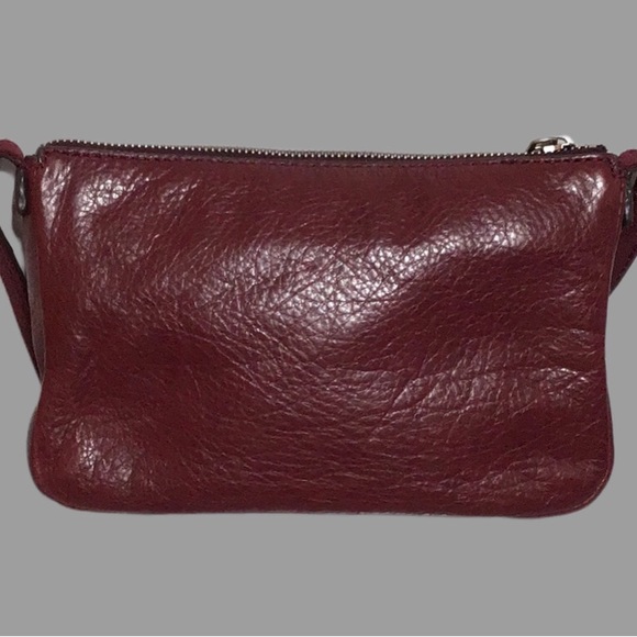 FOSSIL Issue No. 1954 Leather Crossbody, Boho, Oxblood Color, Key Dangler - Picture 6 of 10